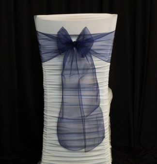 organza chair sashes - Navy Blue