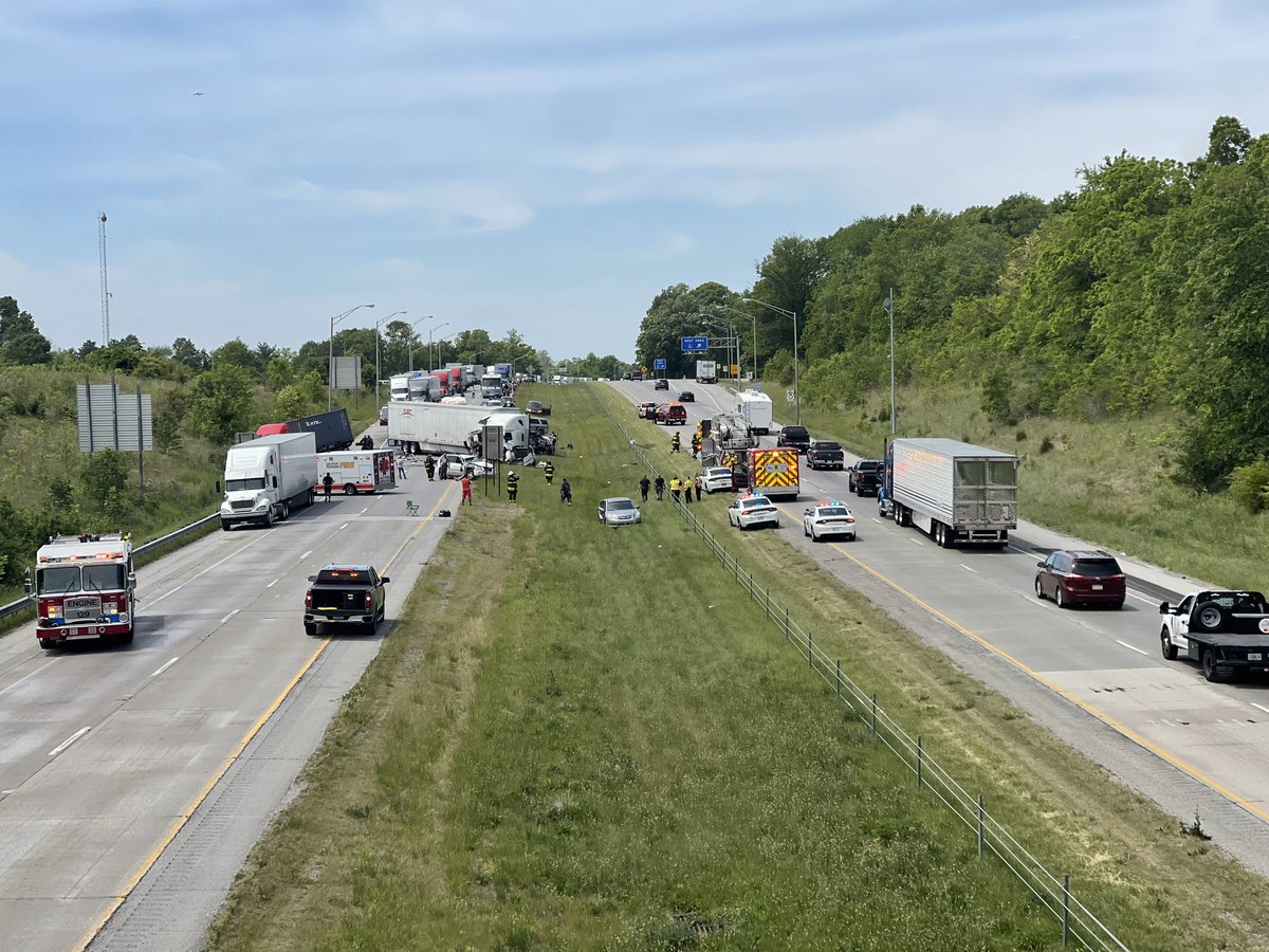 Indiana State police confirm one person has died after an accident involving several cars, and two semi tractor trailers.  All lanes east on I-70 are closed west of Plainfield exit in Hendricks County.