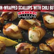 A delicious surf and turf combo meets in these Bacon Wrapped Scallops featuring Indiana Kitchen bacon