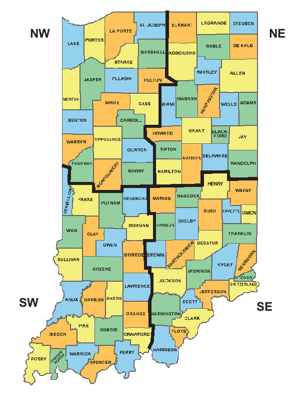 Indiana Land Improvement Contractors » Area Map and Directors