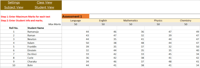 Report Card - Basic (Free Excel Template)