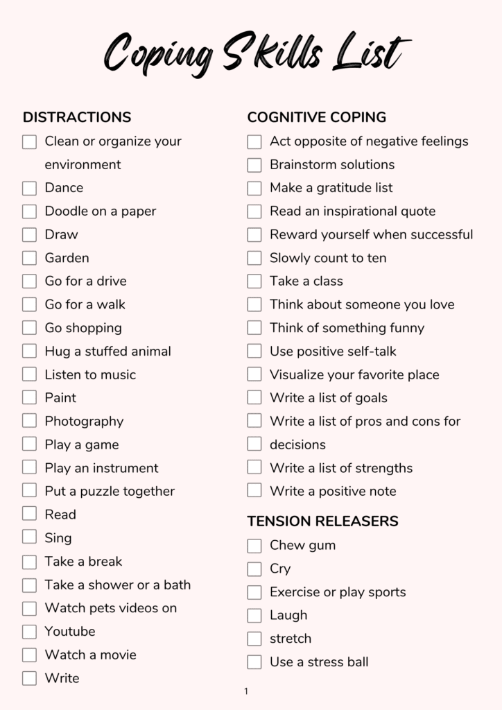 Free Printable Coping Skills Worksheets Forfree Print - vrogue.co