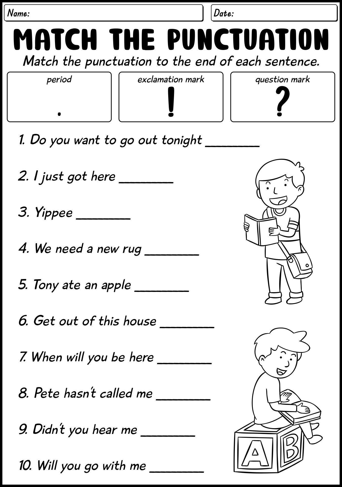 capitalization and punctuation worksheets pdf