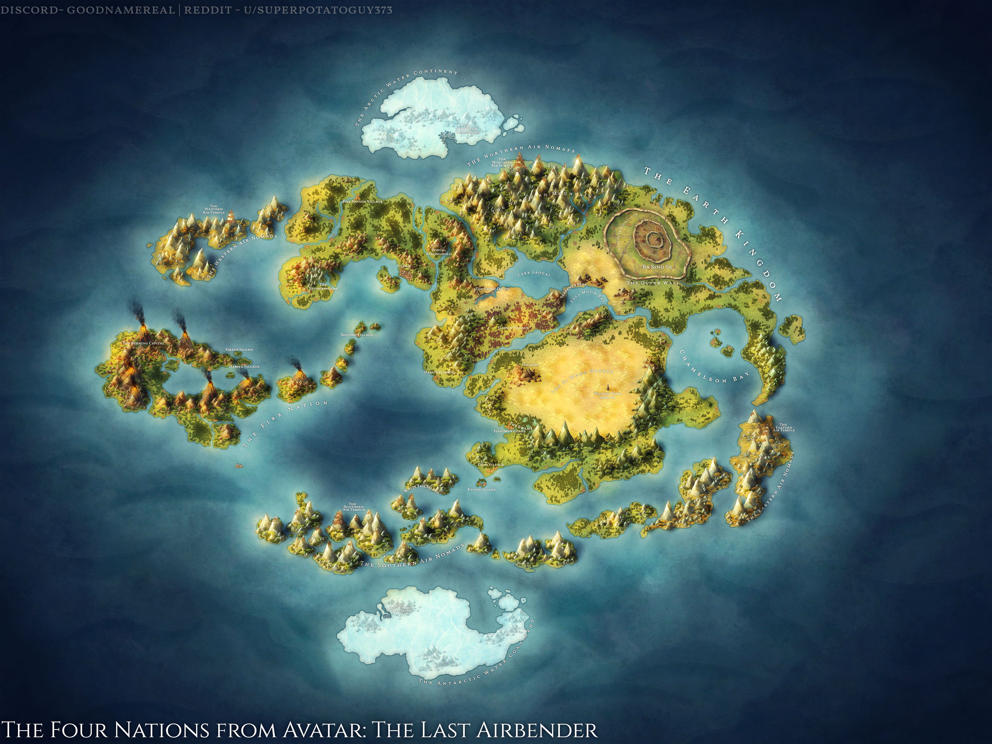 The Four Nations from Avatar: The Last Airbender | Inkarnate - Create ...