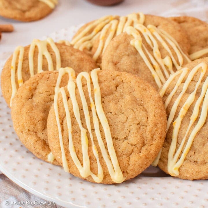 A plate filled with spiced orange cookies.