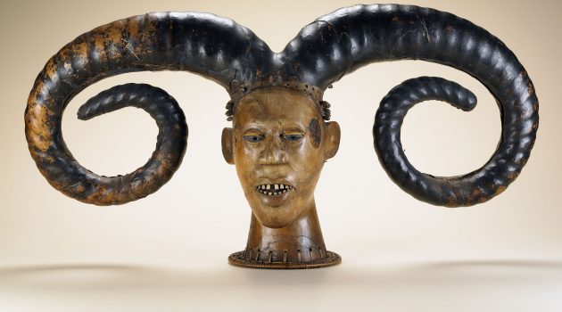 Efik peoples; Nigeria; Early 20th century; Wood, skin, plant fiber, bone, dye; H x W x D: 41.5 x 85.5 x 22.3 cm (16 5/16 x 33 11/16 x 8 3/4 in.); Gift of Walt Disney World Co., a subsidiary of The Walt Disney Company