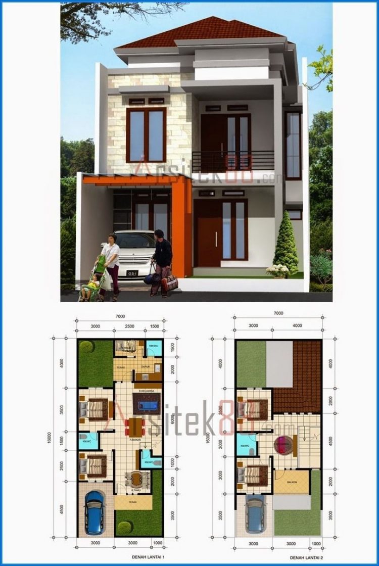 30 Desain Denah Rumah Minimalis 2 Lantai Sederhana Modern