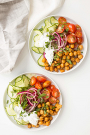 Spiced Chickpea Yogurt Bowls with Spiralized Cucumbers