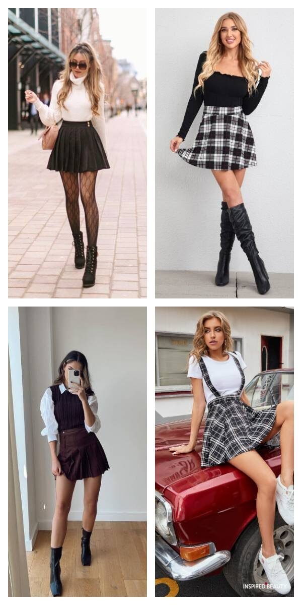 Trendy fall outfit with skirts