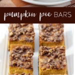 Pumpkin Pie Bars - Delicious Fall Dessert Recipe #pumpkinpie #pumpkin #fall #fallbaking #dessert #recipe