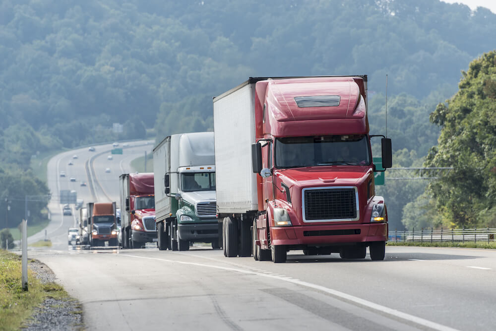 Driving around trucks