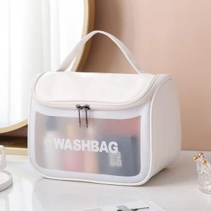 ECARLA - Kosmetyczka rozkładana kuferek WASHBAG, biały