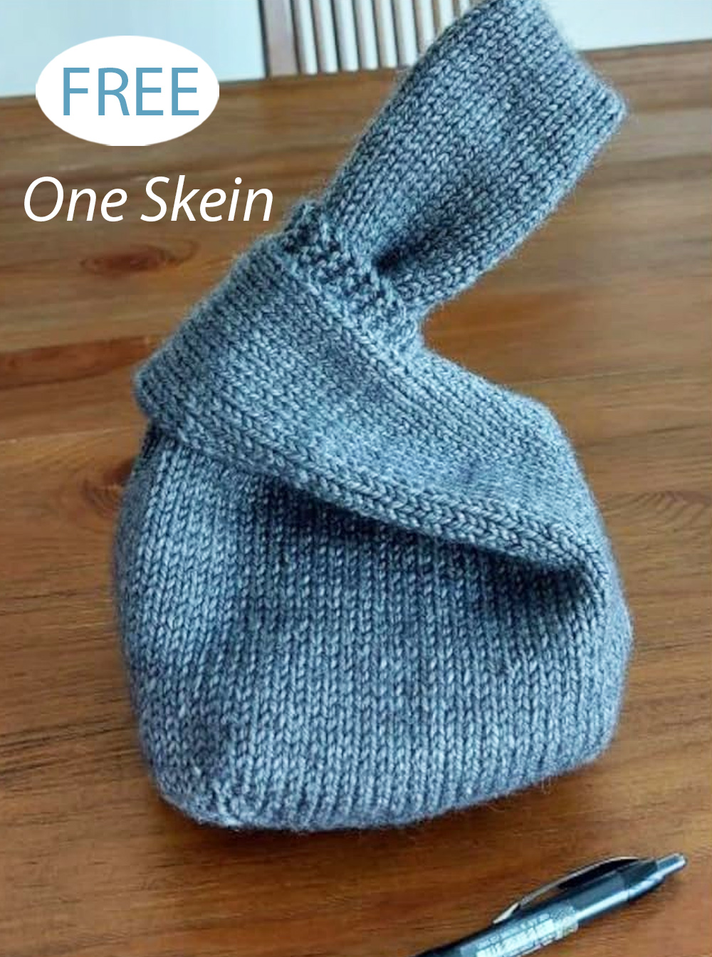 Free One Skein Knot Bag With Square Bottom Knitting Pattern