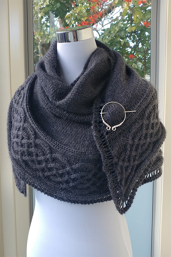 Free Knitting Pattern for Celtic Myths Shawl