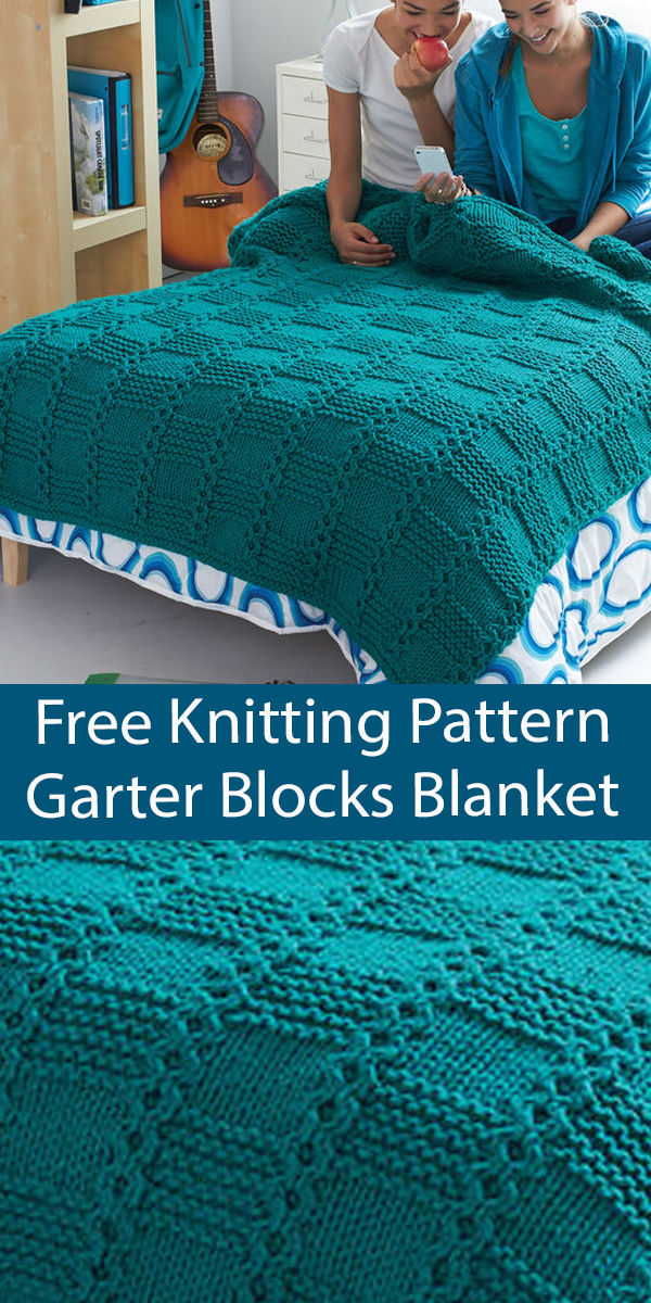 Free Blanket Knitting Pattern Garter Blocks Blanket