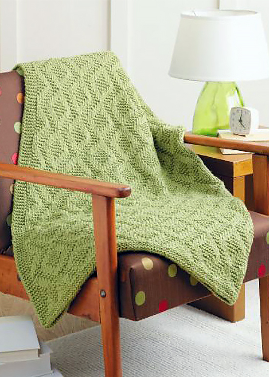 Knitting Pattern for Easy Garter Diamond Throw