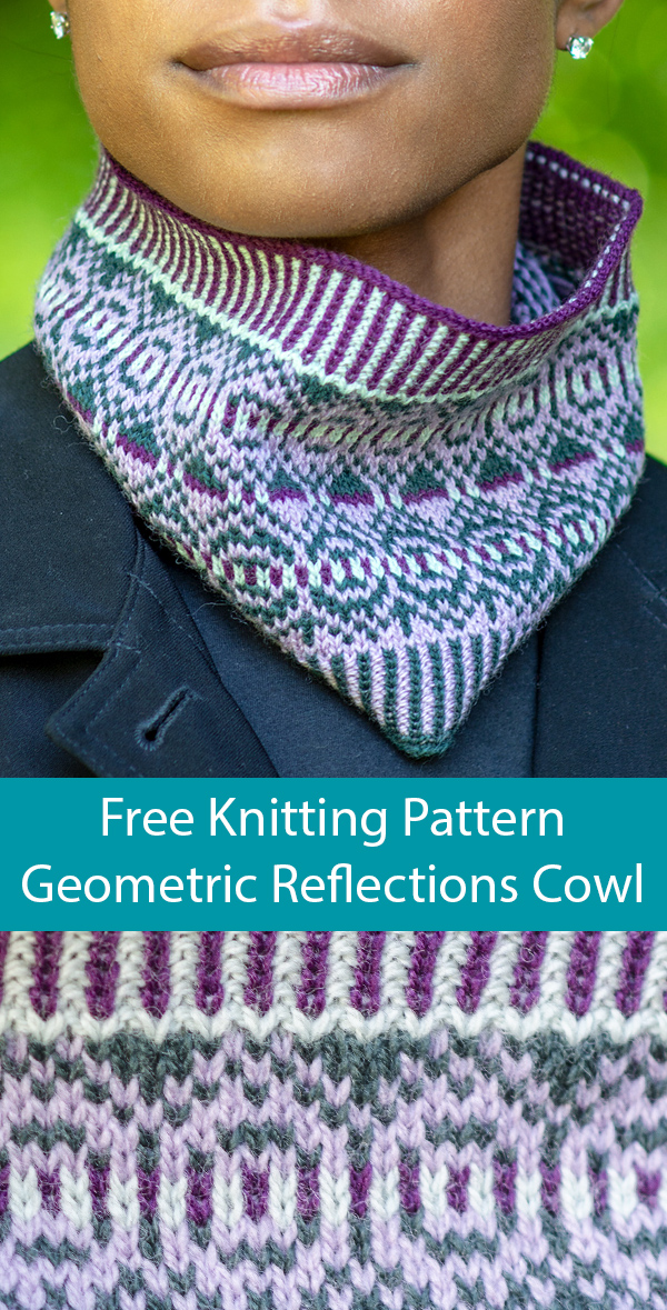 Free Knitting Pattern for Geometric Reflections Cowl