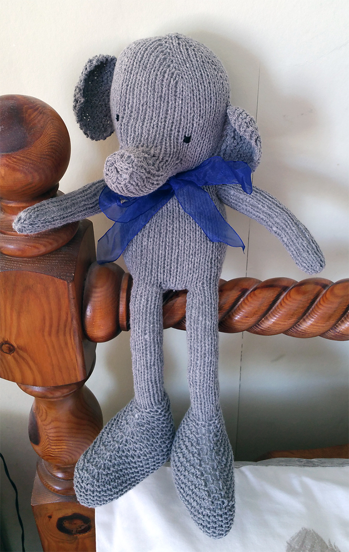 Free Knitting Pattern for Hap the Elephant