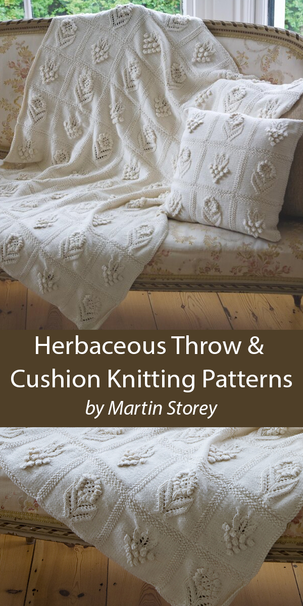 Herbaceous Throw Blanket and Cushion Knitting Patterns