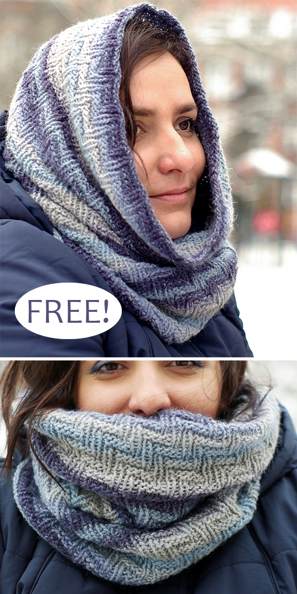 Free Knitting Pattern for Easy Jeansy Cowl