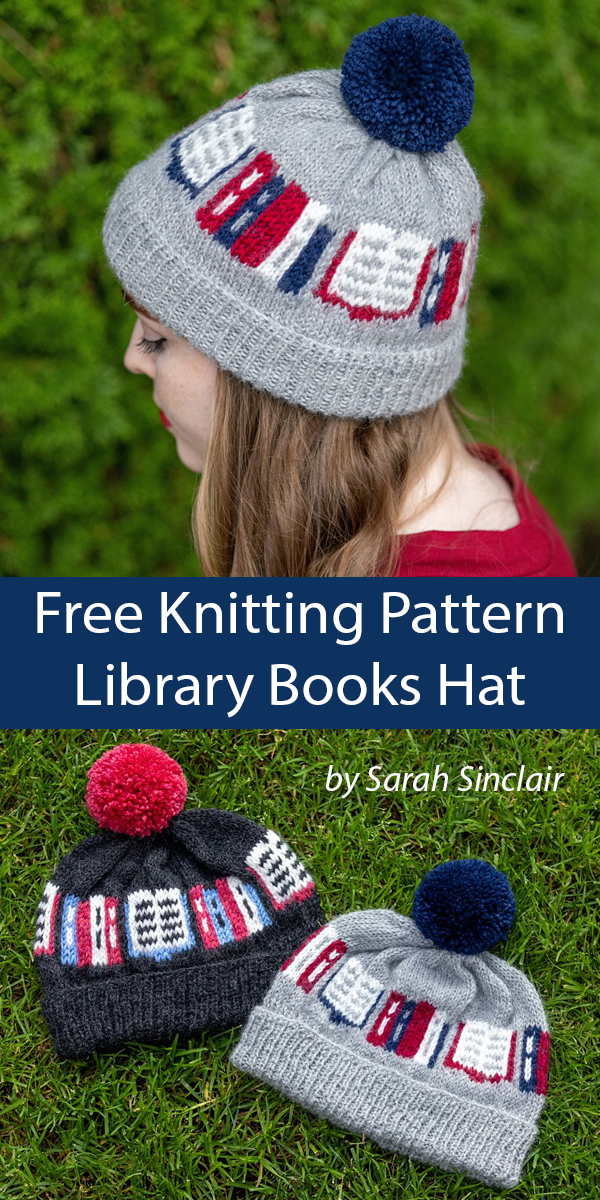 Library Books Hat Free Knitting Pattern