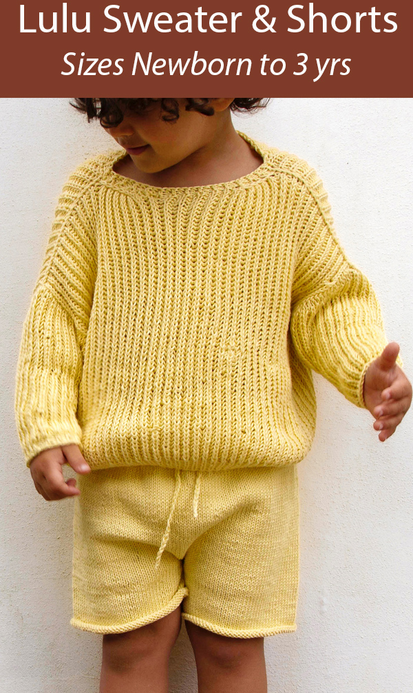 Knitting Pattern for Lulu Sweater & Shorts for Babies and Toddlers