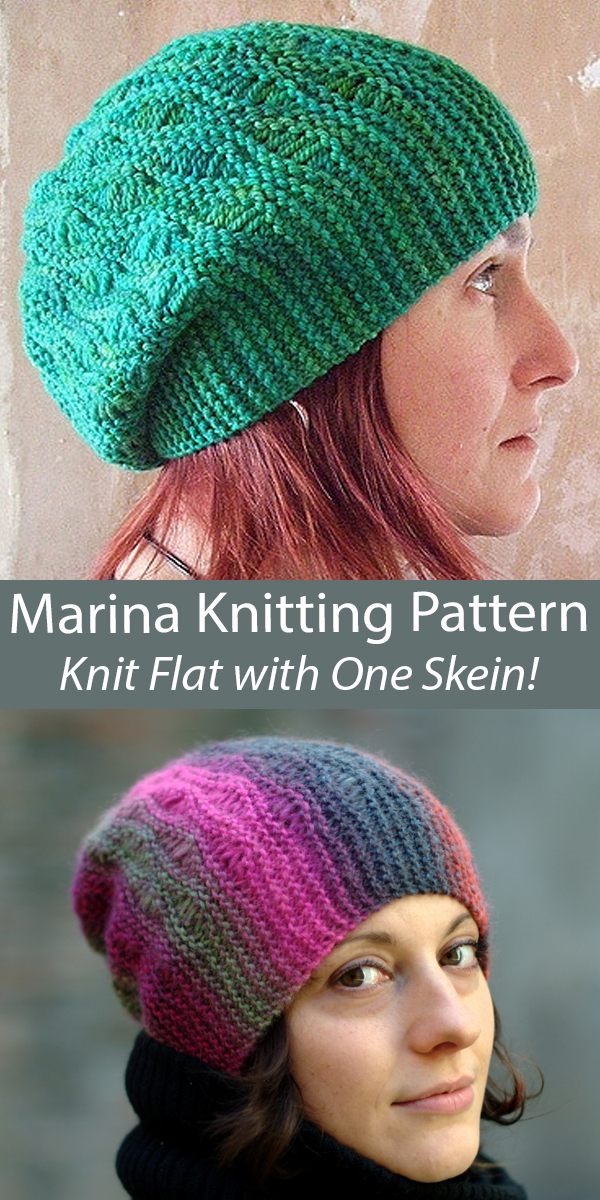 Marina Hat Knitting Pattern Knit Flat