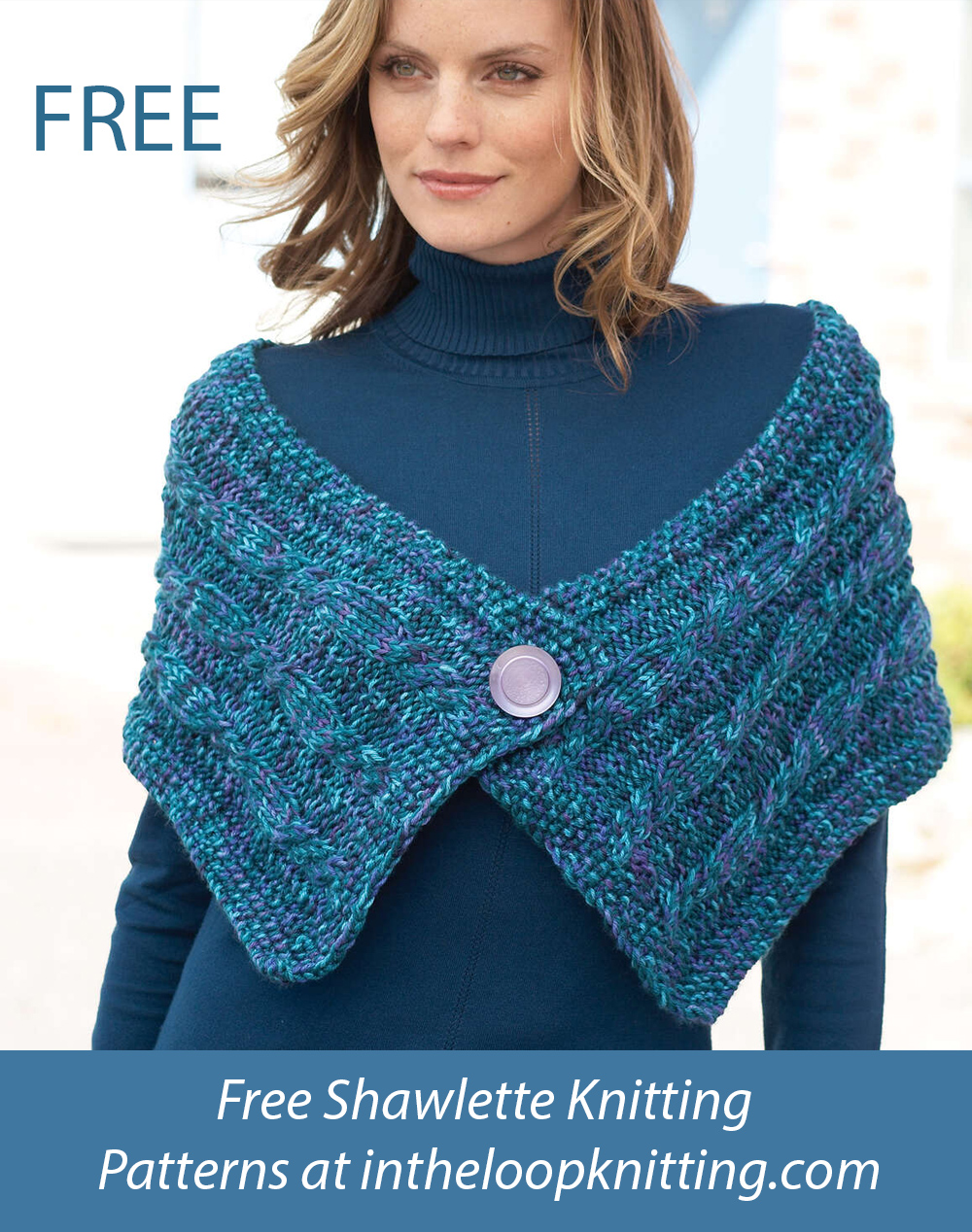 Free Easy Oceanic Cables Wrap Shawlette Knitting Pattern