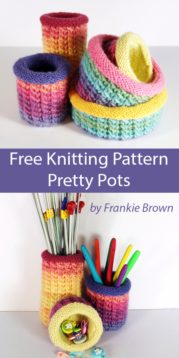 Pretty Pots Free Basket Knitting Pattern