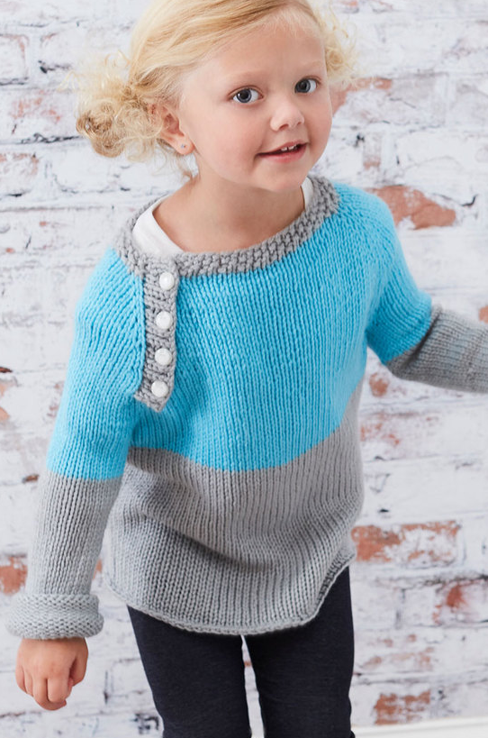 Free Knitting Pattern for Easy School Days Raglan Pullover