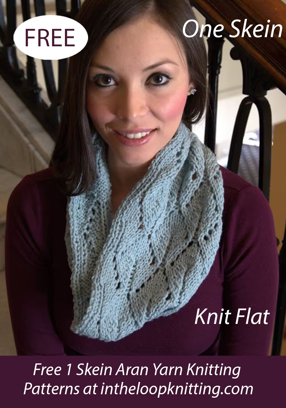 Free One Skein Split Leaf Cowl Knitting Pattern