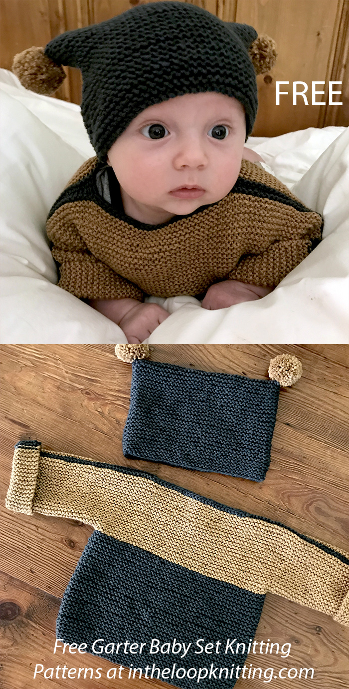 Free Baby Tiny Tot Hat and Sweater Knitting Pattern Garter Stitch