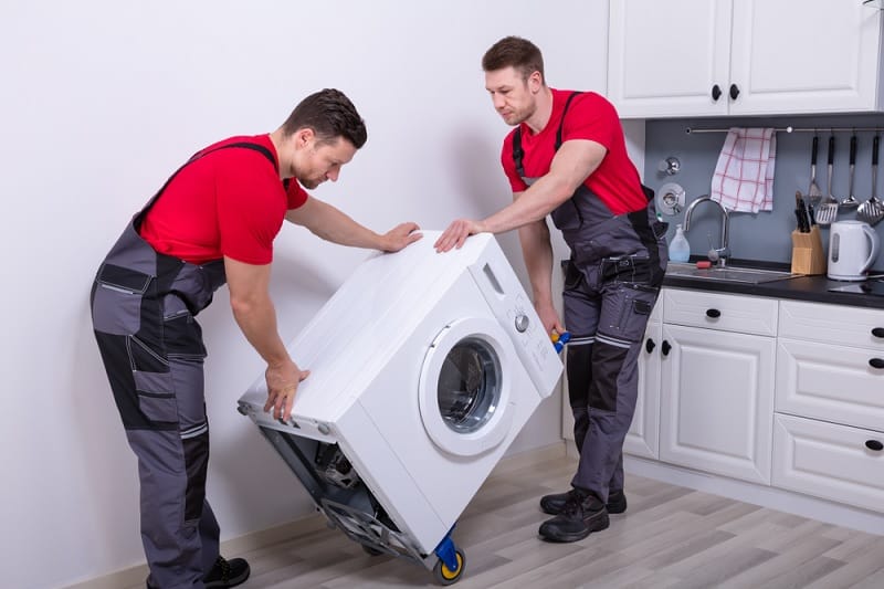 Two Men Moving Washing Machine