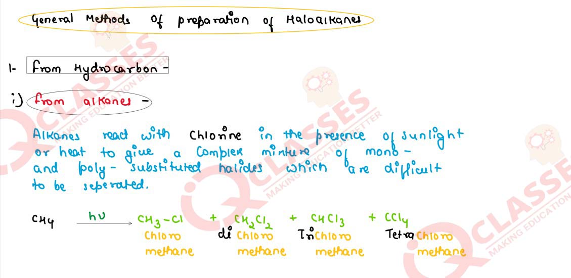 methods of preparation of haloalkanes class 12