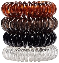 Spiralne gumki do włosów, 4 sztuki, wielokolorowe Douglas Spiral Transparent Hair Ties