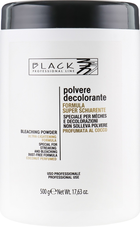 Biały proszek rozjaśniający z aromatem orzecha kokosowego - Black Professional Line White Coconut No Dust Bleaching Powder