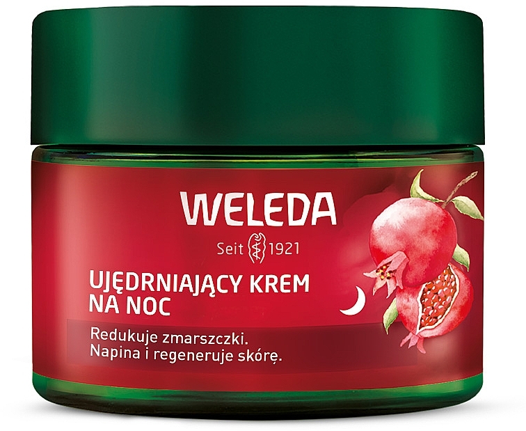 Ujędrniający krem na noc z peptydami z granatu i maku - Weleda Pomegranate & Poppy Peptide Firming Night Cream