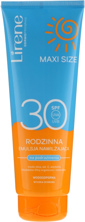 Wodoodporna emulsja na podrażnienia słoneczne SPF 30 - Lirene Sun Care Moisturizing Emulsion SPF30