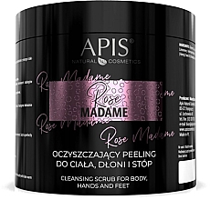 Oczyszczający peeling do ciała, stóp i dłoni APIS Professional Rose Madame Cleansing Scrub For The Body, Feet & Hands