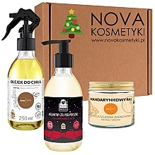 Zestaw Magiczny blask Nova Kosmetyki Manufaktura (b/oil/250ml + sh/gel/250ml + candle/1pcs)