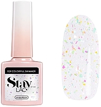 Top do lakieru hybrydowego z połyskiem StayLAC UV Gel Polish Colorful Shimmer Top