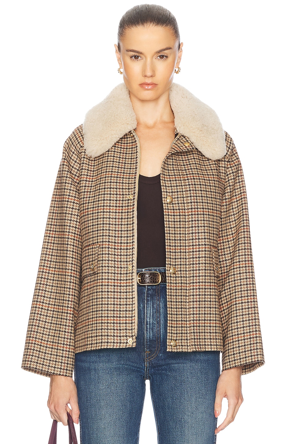 Nili Lotan Apolin Parka In Large Oak Check