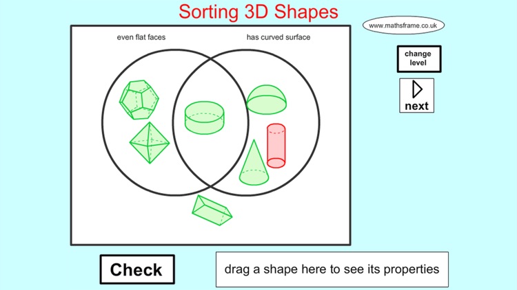 Sorting 3D Shapes Venn Diagram