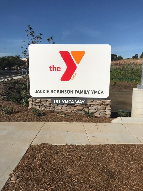 Outdoor YMCA Road Sign