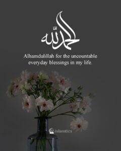 Alhamdulillah for the uncountable everyday blessings in my life.