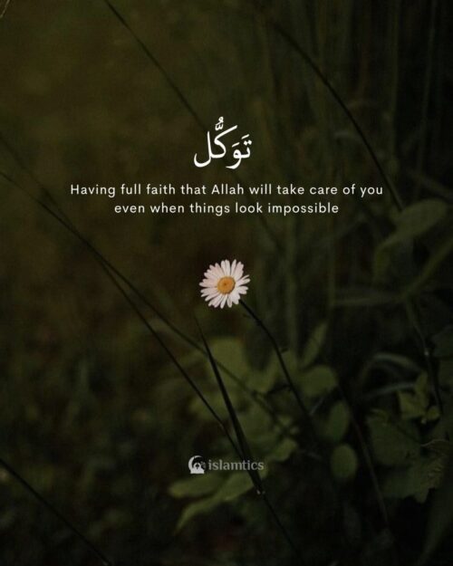 Tawakkul is having full faith that Allah will take care of you even when things look impossible