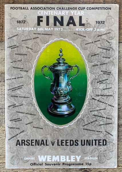 1972 ORIGINAL CENTENARY FA CUP FINAL PROGRAMME ARSENAL V LEEDS UNITED