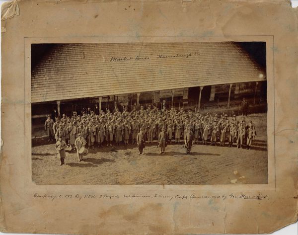 Incredible Large Format Albumen Market House, Harrisburg, Pennsylvania