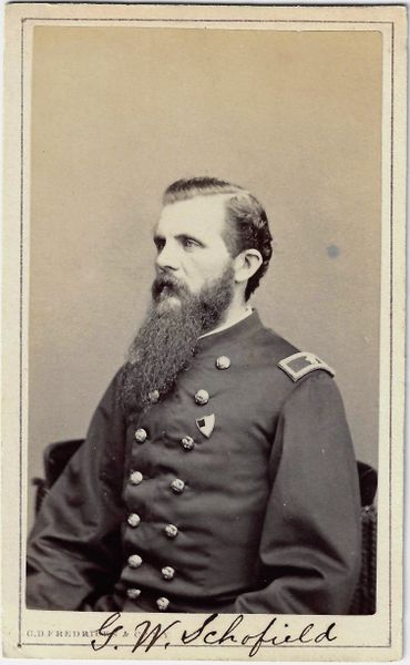 Great Wartime CDV of Schofield Wearing Rare Corps Badge