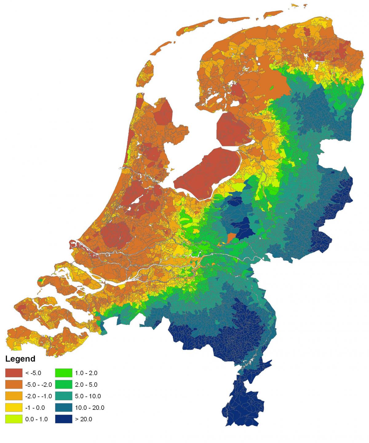 Paesi bassi mappa climatica - Holland clima mappa (Europa Occidentale ...